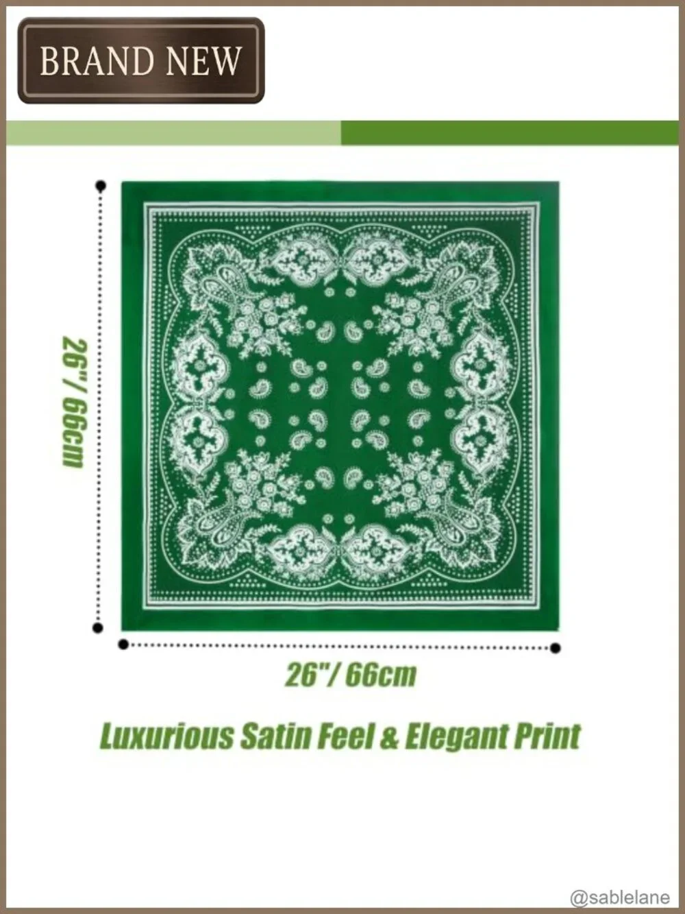 Silk-Like Square Neck Scarf for Women 26x26 Fashion Scarf Hair Wrap
